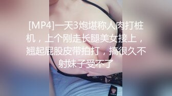 [MP4]一天3炮堪称人肉打桩机，上个刚走长腿美女接上，翘起屁股皮带拍打，搞很久不射妹子受不了